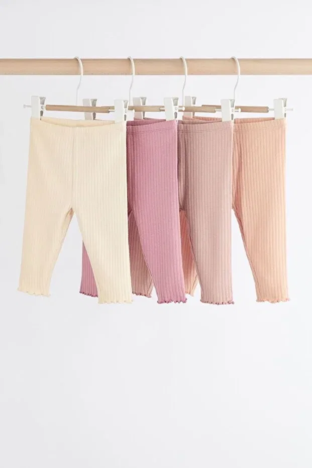 Детские леггинсы хлопковые комплект 4 шт Next Baby, Pink