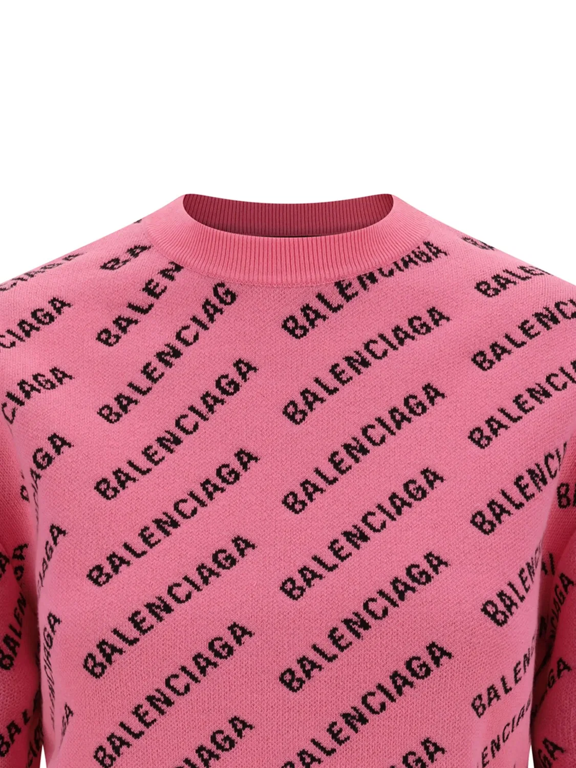 Свитер из жаккардовой ткани Balenciaga, розовый — фото 2