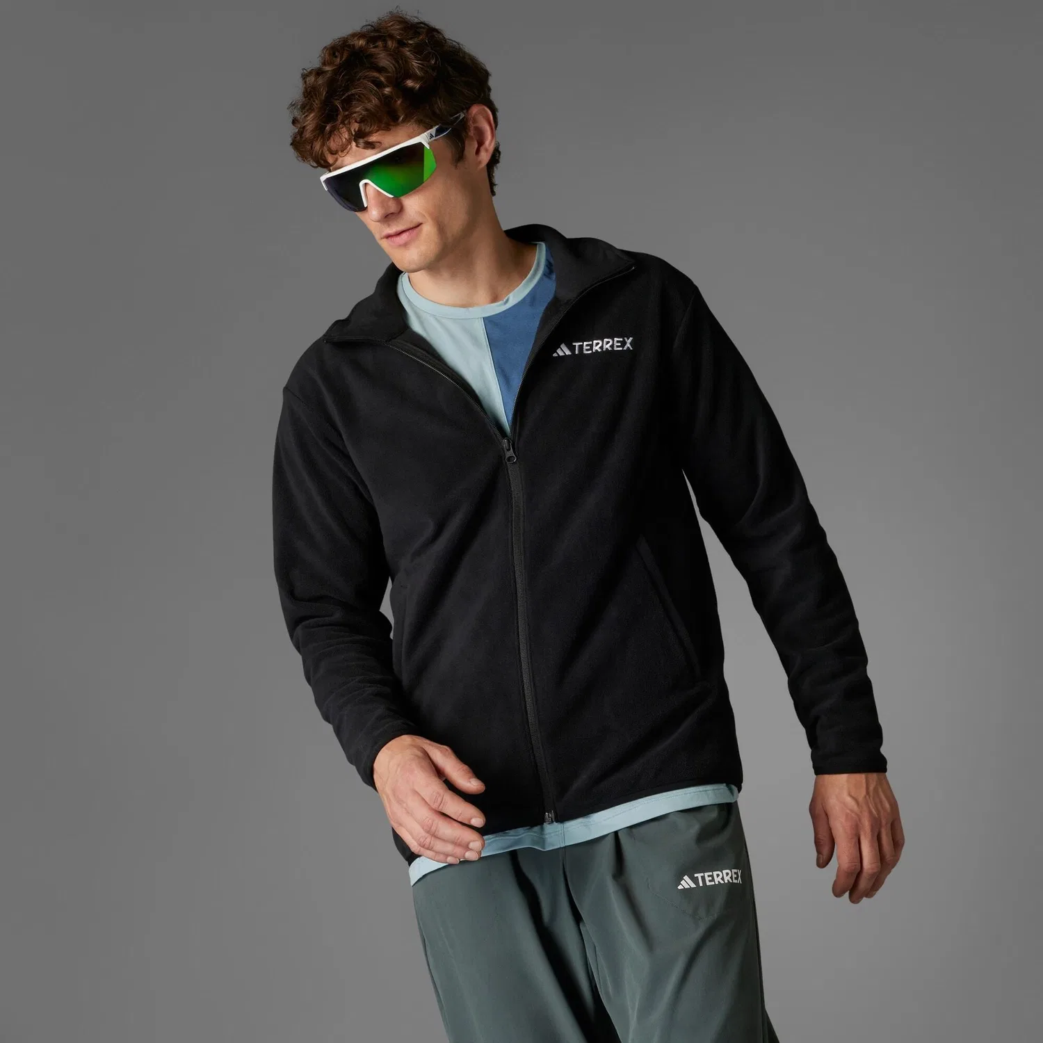 Мужская флисовая куртка Multi Essentials Adidas, Schwarz — фото 3