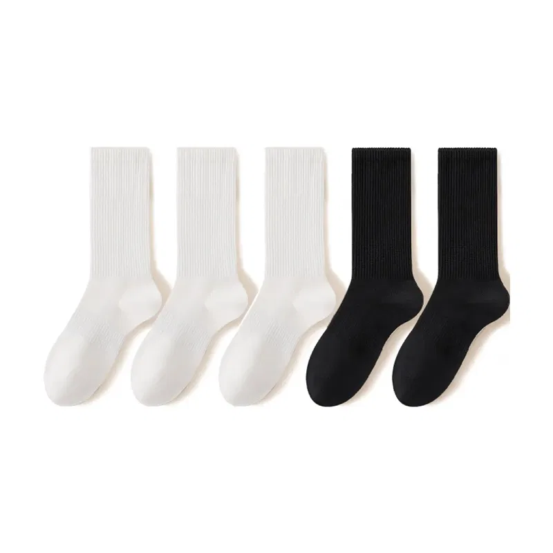 Детские носки-гольфы набор 5 пар Cotton Gene, 3 Белых *3, Черных *2