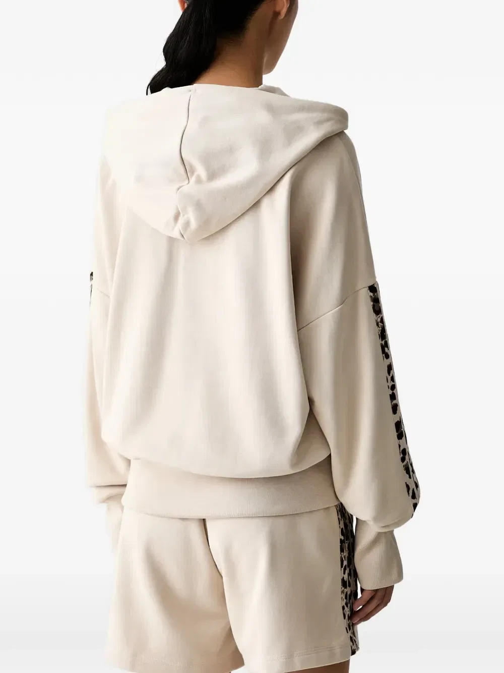 Толстовка на молнии с капюшоном, 3 полосками и животным принтом, коллекция Seasonal Essentials Adidas, бежевый — фото 3