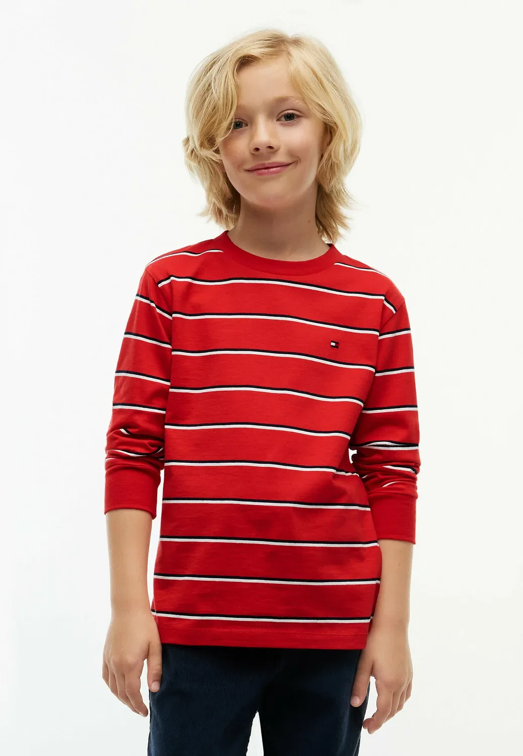 Футболка в полоску - топ с длинными рукавами Tommy Hilfiger, Red Glare — фото 2
