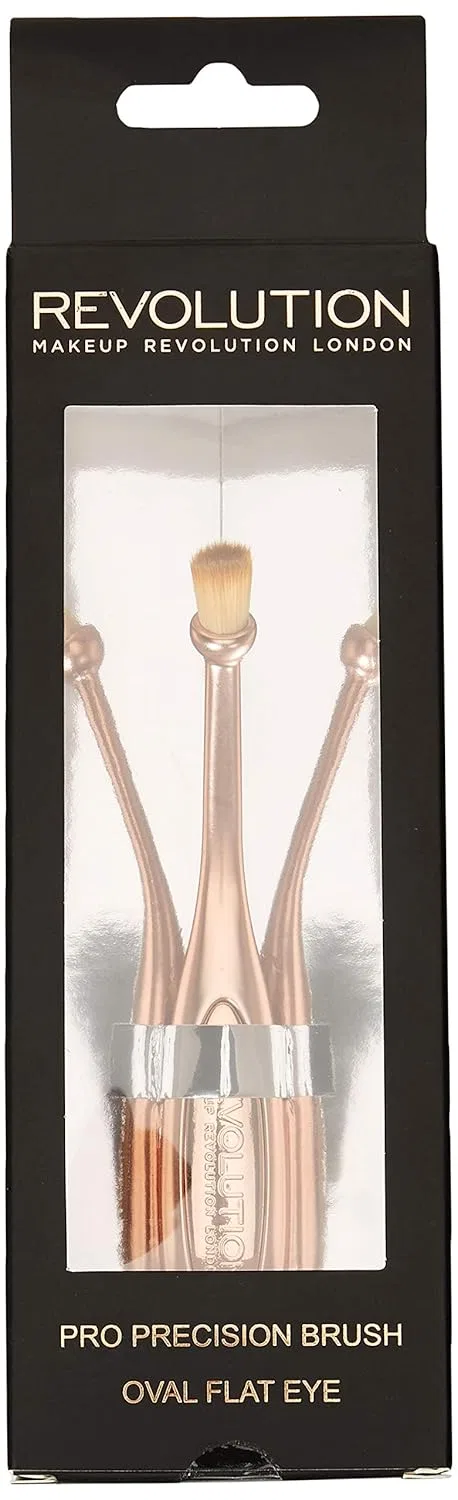 Кисть для глаз овальная плоская, Makeup Revolution, 1 шт, 21x7x3 мм, gold — фото 2