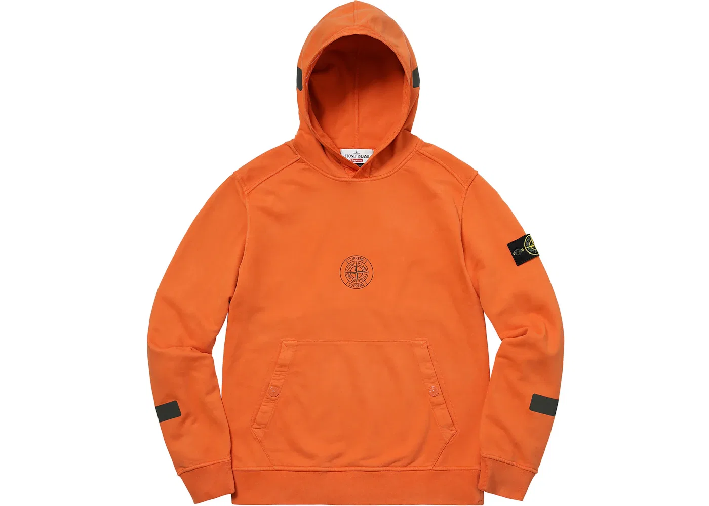 Мужской свитшот с капюшоном Supreme Stone Island, Orange