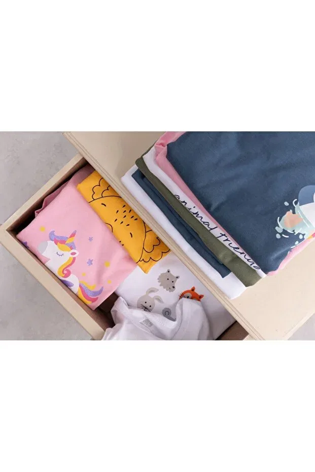 Детская хлопковое футболка с принтом Molica Baby, Navy Blue — фото 2