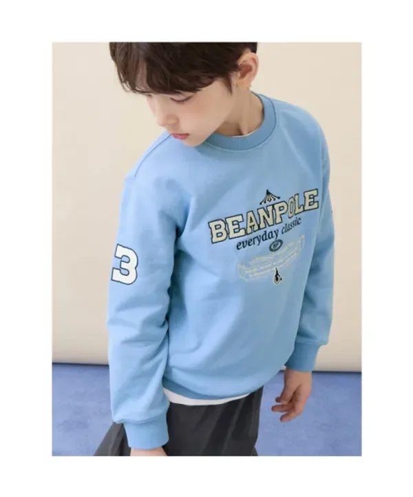 Свитшот с вышивкой, Lettering, Beanpole Kids, голубой — фото 4