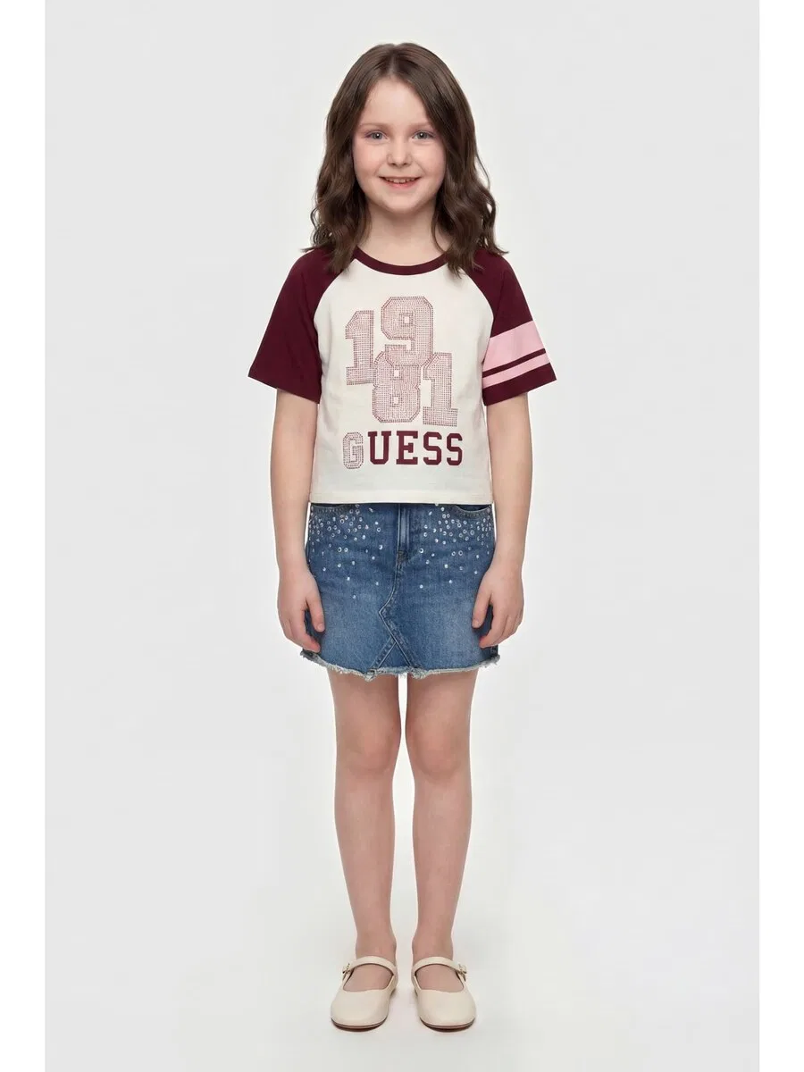 Юбка GUESS из синей джинсовой ткани — фото 2