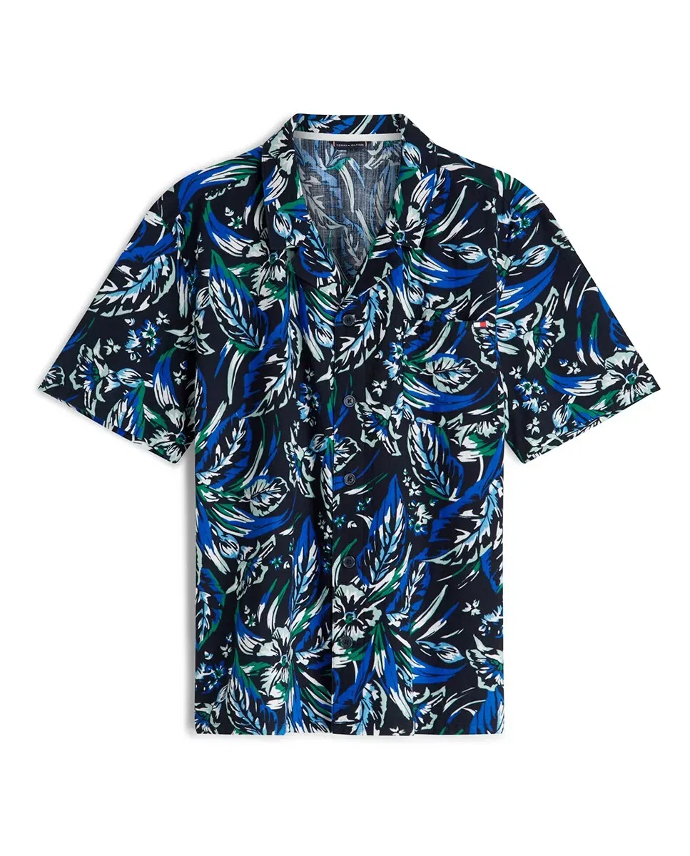 Мужская рубашка с коротким рукавом с принтом Tropical Tommy Hilfiger, Multicolor — фото 4