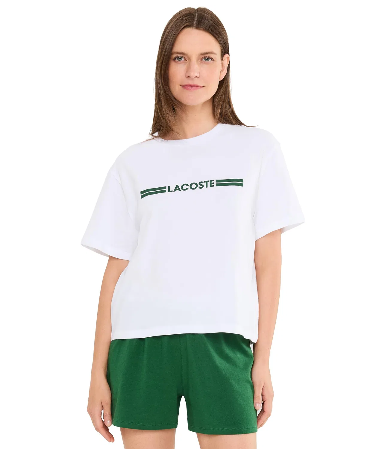 Хлопковые пижамные комплекты Lacoste, White/Green