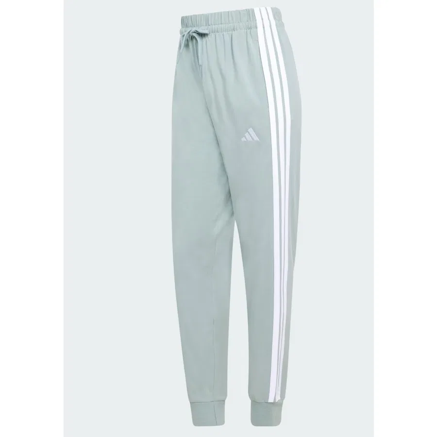 Спортивные брюки с эластичным поясом и манжетами adidas Essentials 3-Stripes Jogger, Wonder Sage / White — фото 4