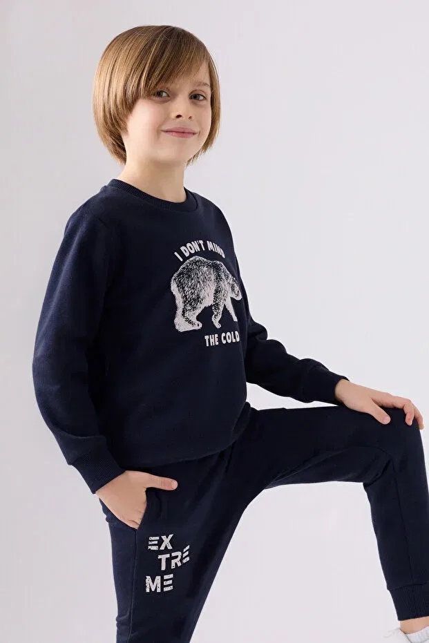 Детский спортивный костюм для мальчиков с принтом Rolypoly boy's navy blue tracksuit set U.S. Polo Assn., Navy Blue — фото 2
