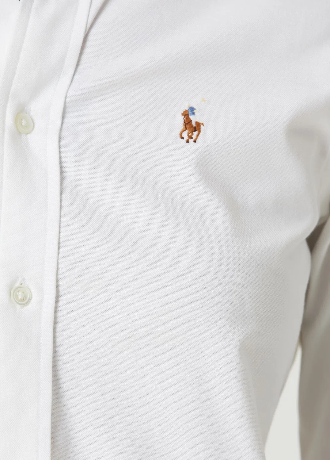Блузка Polo Ralph Lauren Slim Fit, white — фото 4