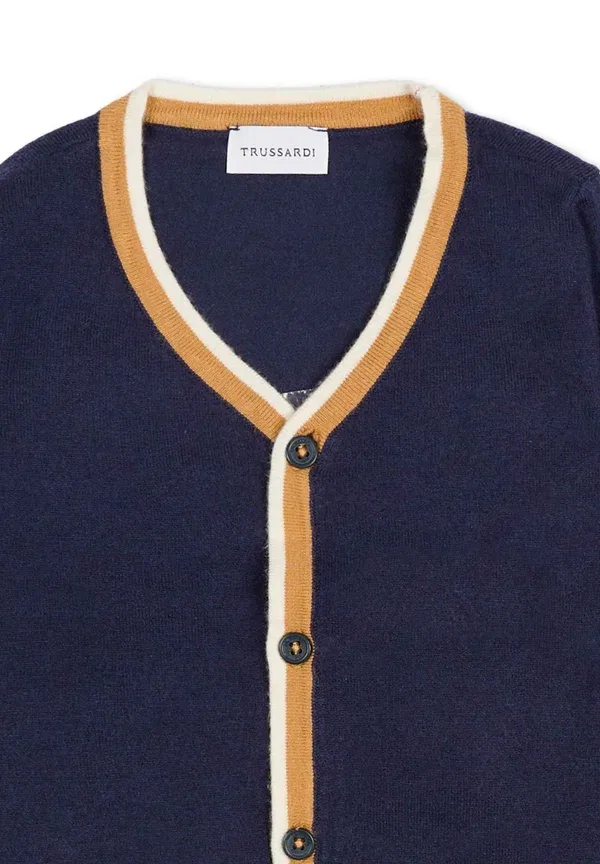 Кардиган из вискозы Cardigan Tru Trussardi Junior, синий — фото 3