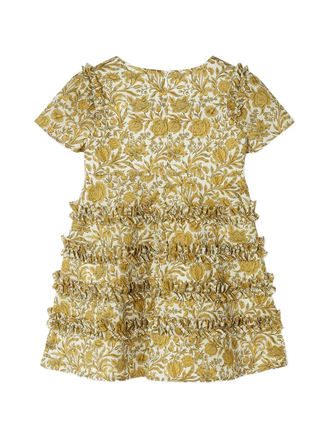 Поплиновое платье Liberty с оборками Versace Kids, белый — фото 2