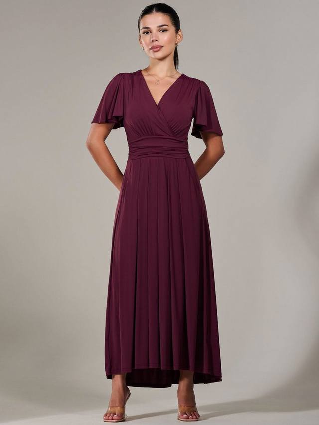 

Макси-платье из джерси с коротким рукавом Jolie Moi, цвет Red Burgundy