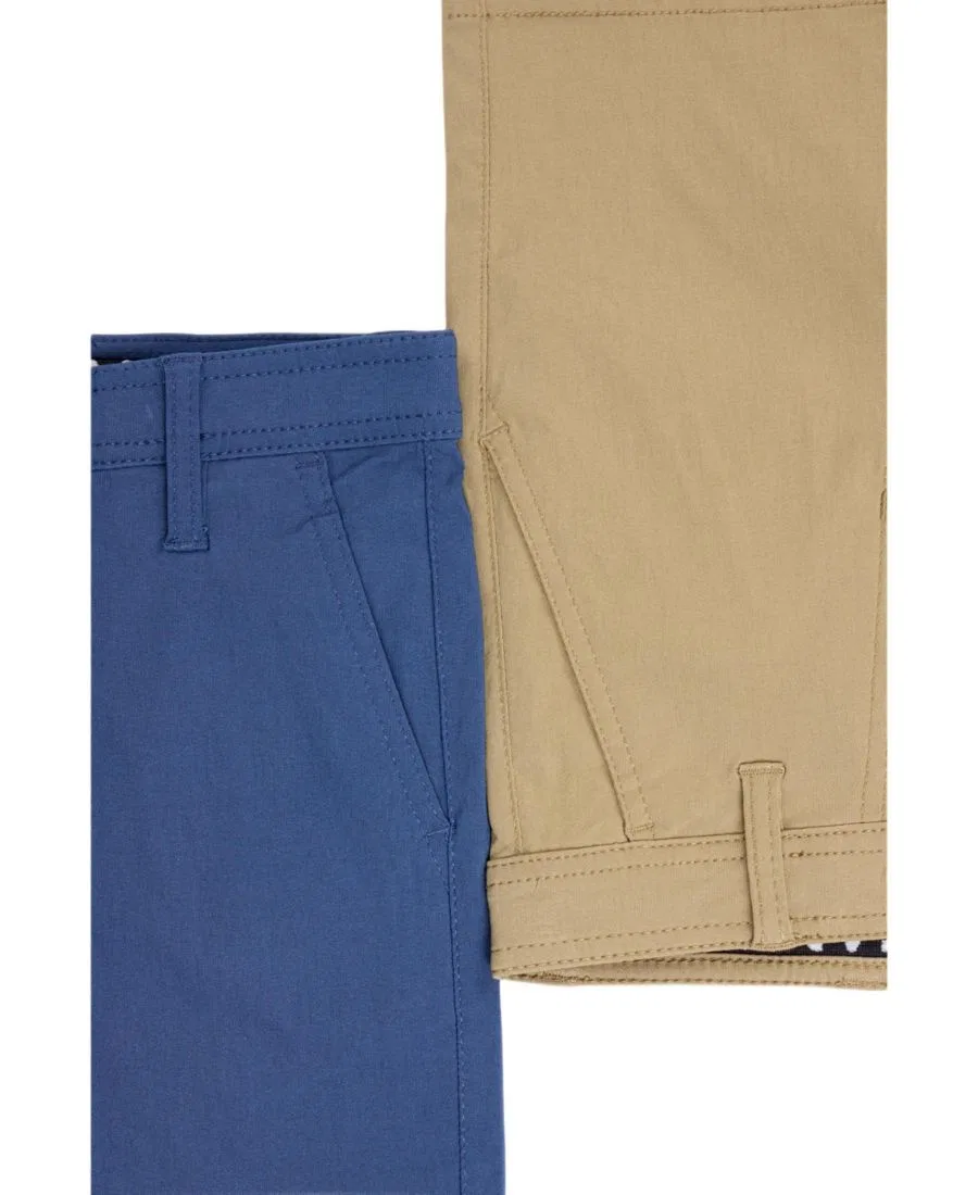 Детские шорты для мальчиков с застежкой Big Boys 2 Pack Flex Waist Nylon Golf Chino Shorts XRAY, Dk Kh/Srgsss — фото 3