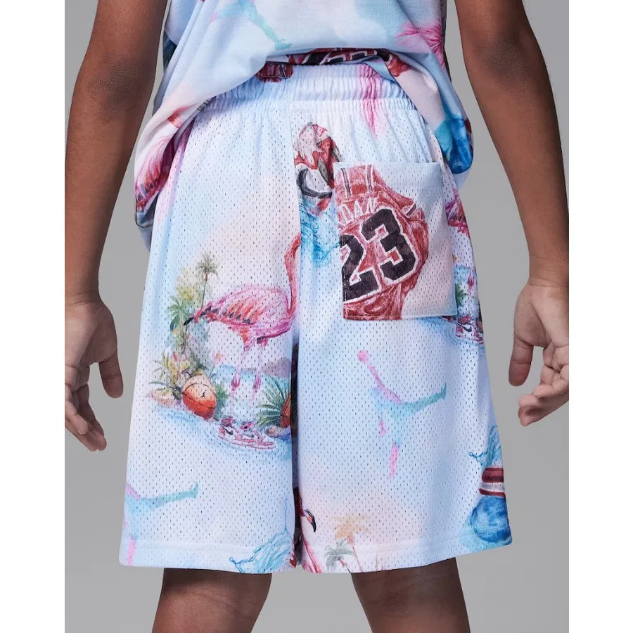 Детские спортивные шорты с принтом Nike JDB MJ Ess Smr Pk Aop Mesh Short, Черный — фото 2