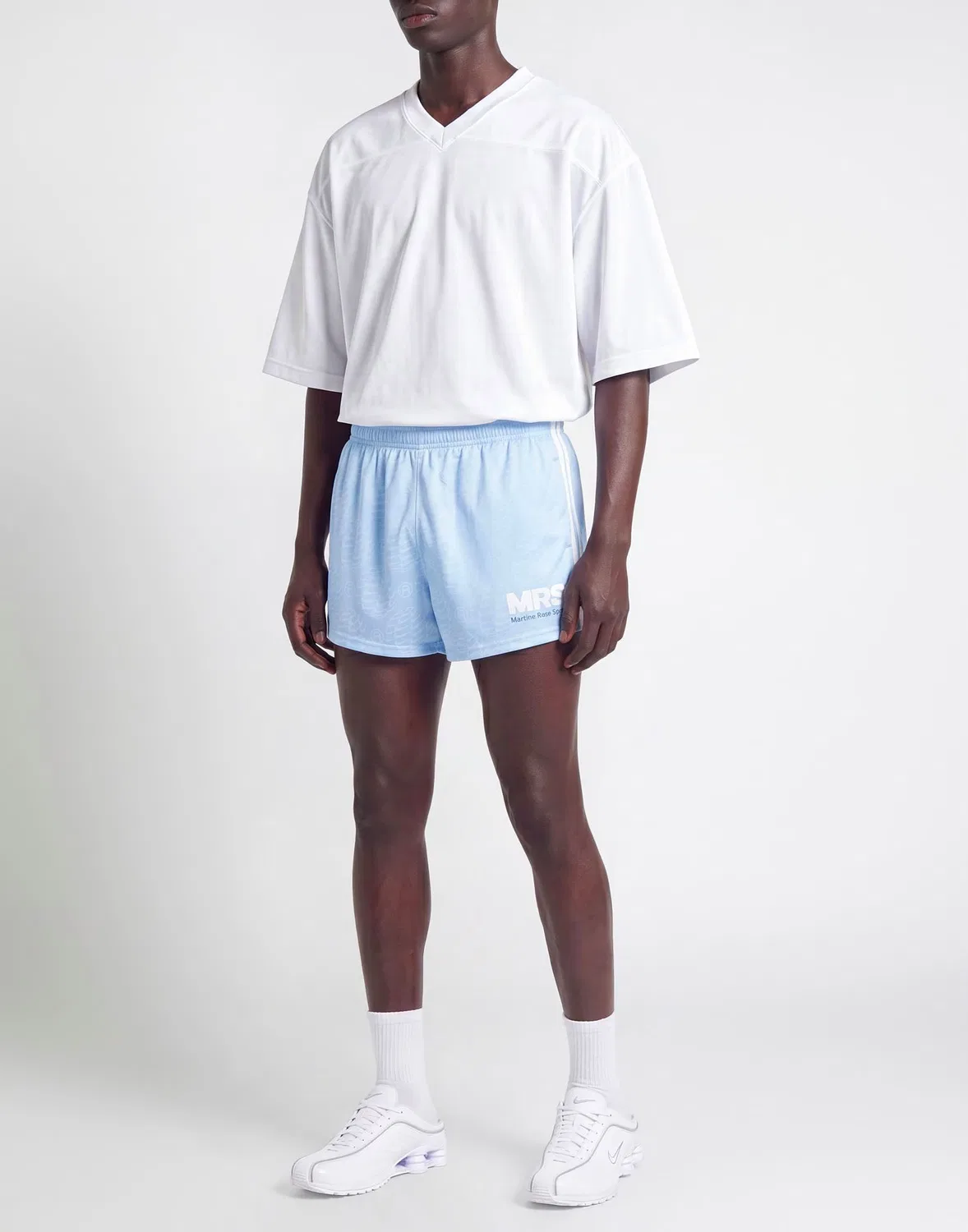 Мужские шорты спортивные с принтом X Martine Rose Sport Nike, светло-голубой — фото 2