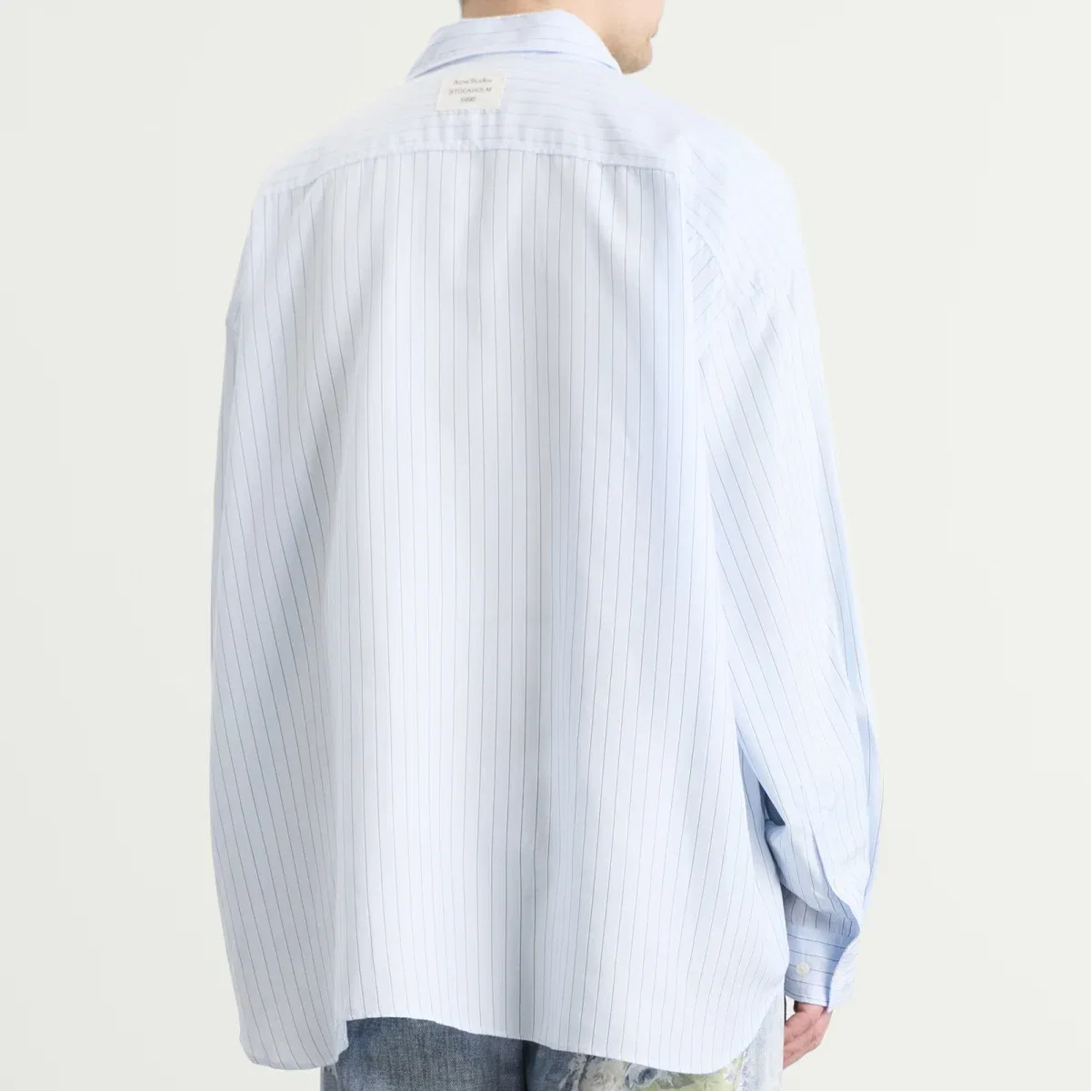 Рубашка с принтом Oversized stripe shirt Acne Studios, Blue — фото 3