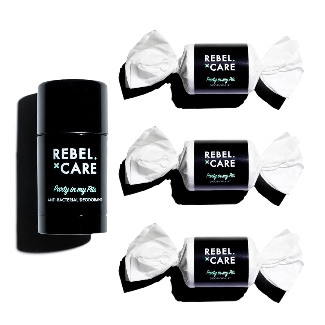 Дезодорант Rebel Care Party in My Pits, 75 мл + 3 сменных блока, Грейпфрут
