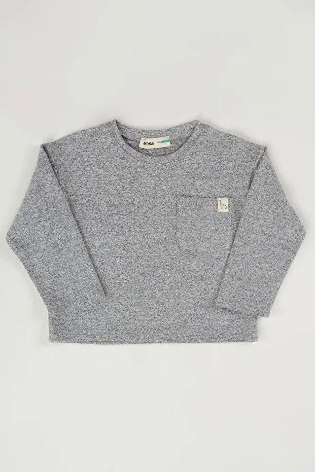 Детская футболка с длинным рукавом Basics Mioma Kids, Gray — фото 3