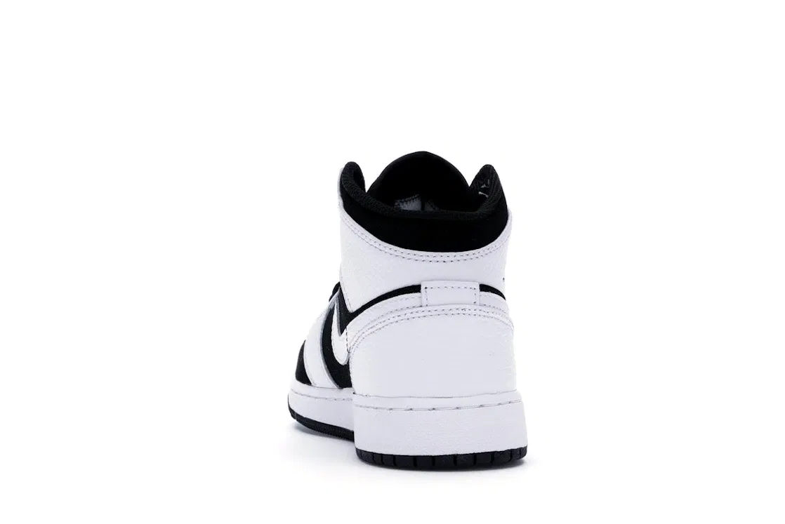 Детские кроссовки для мальчиков с принтом Jordan 1 Mid Jordan, White/Black-White — фото 4