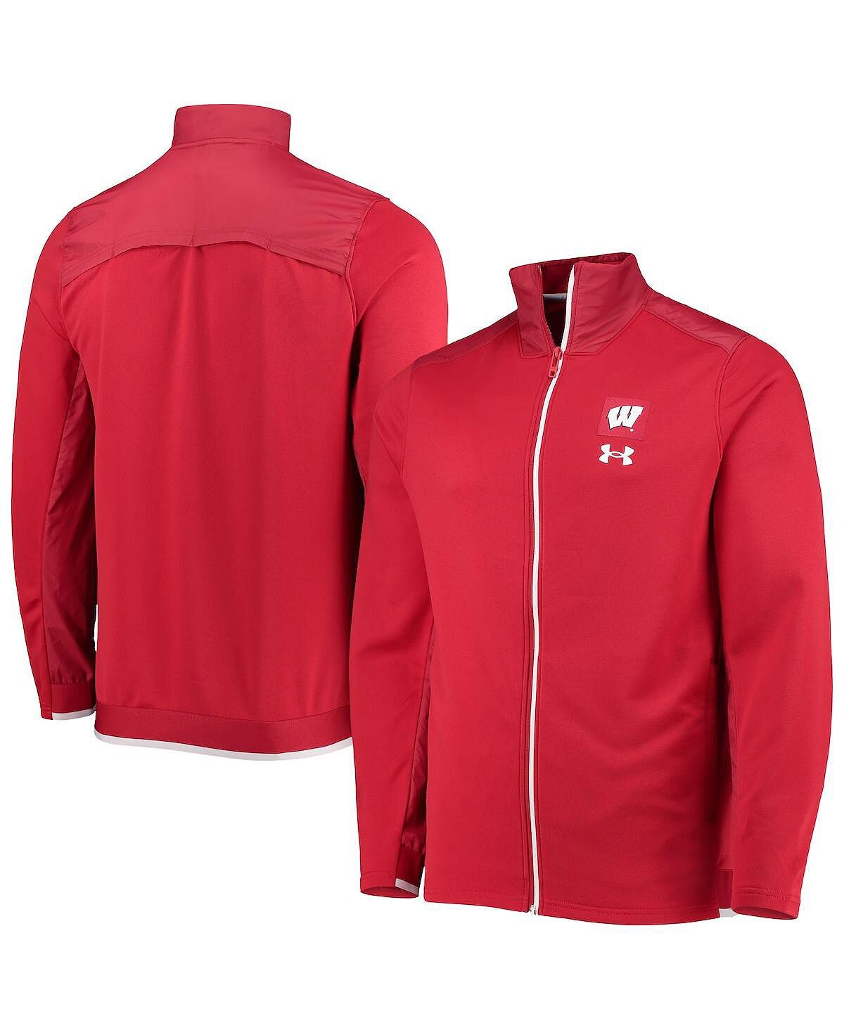 

Мужская красная куртка wisconsin badgers 2021 sideline command с молнией во всю длину Under Armour, красный