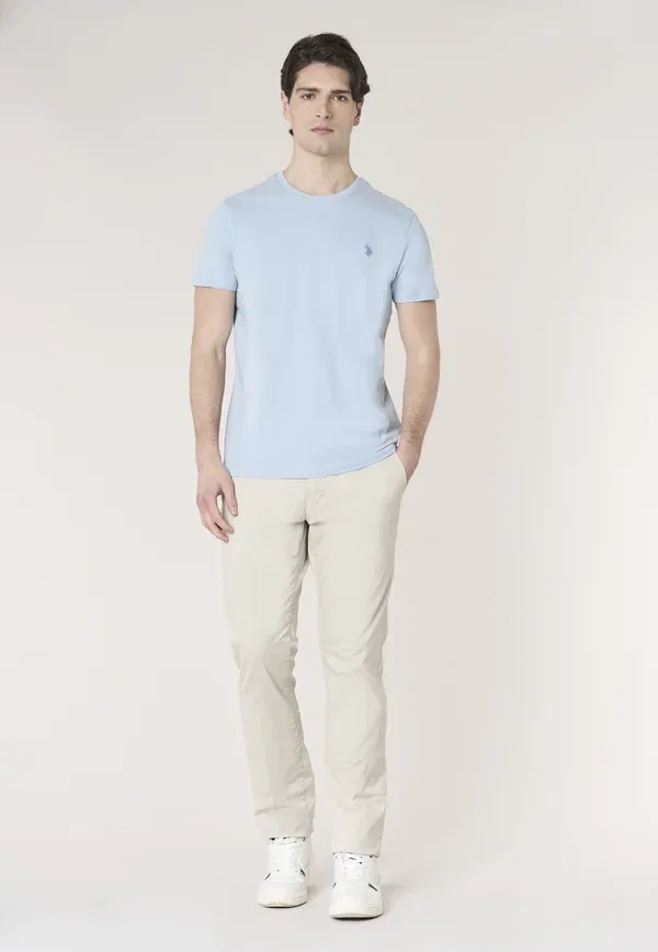 Футболка из хлопка Basic t-shirt U.S. Polo Assn., Azzurro, небесно-голубой — фото 2