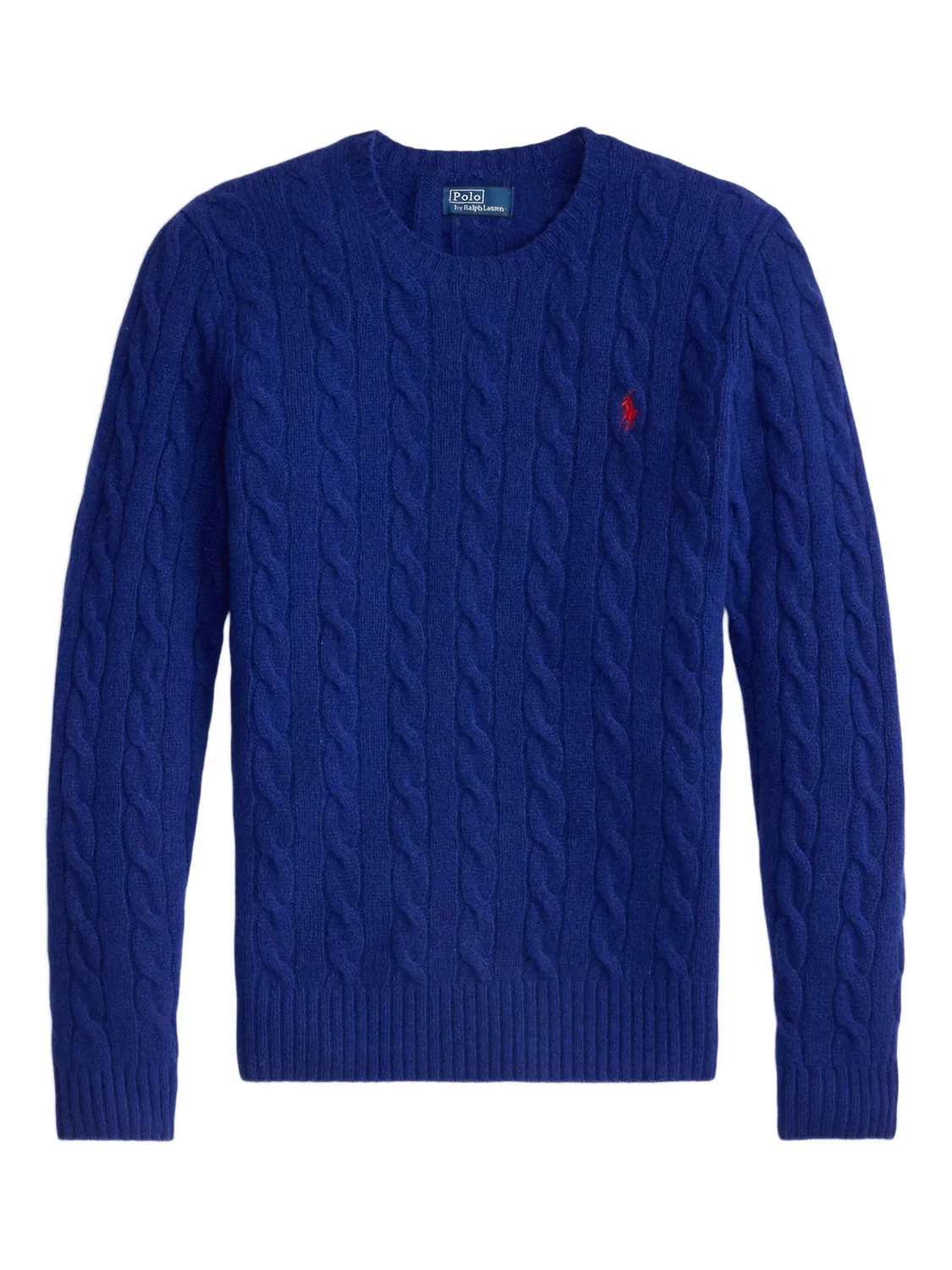 Джемпер из шерши с косичкой Polo Ralph Lauren, темно-синий