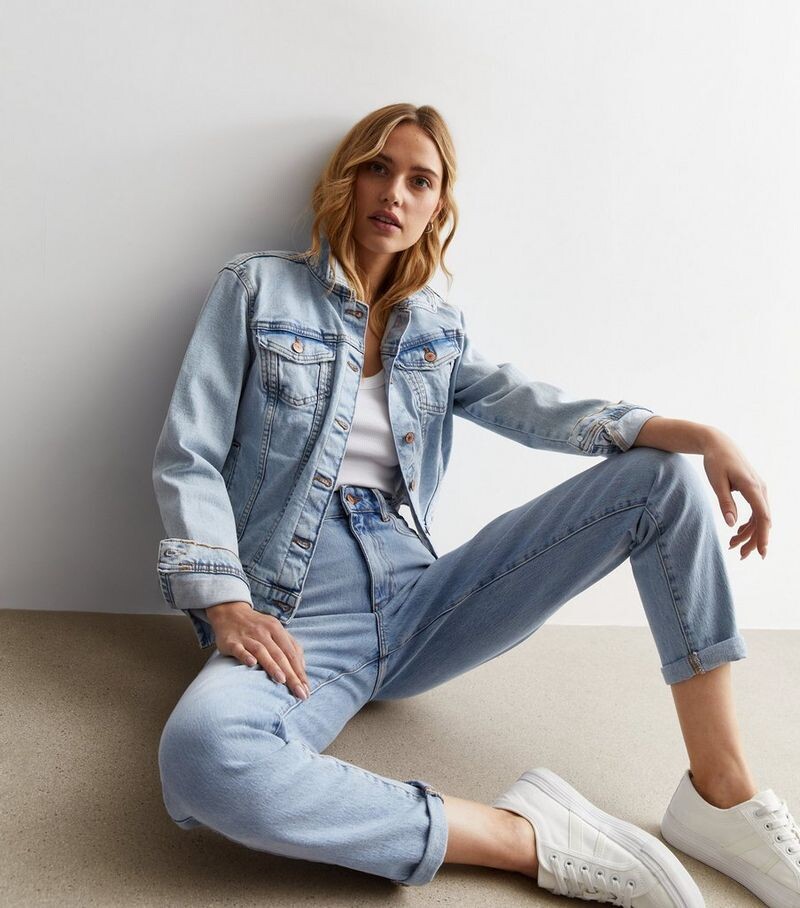 

Бледно-голубые джинсы Tori Mom с высокой талией New Look, бледно-голубой