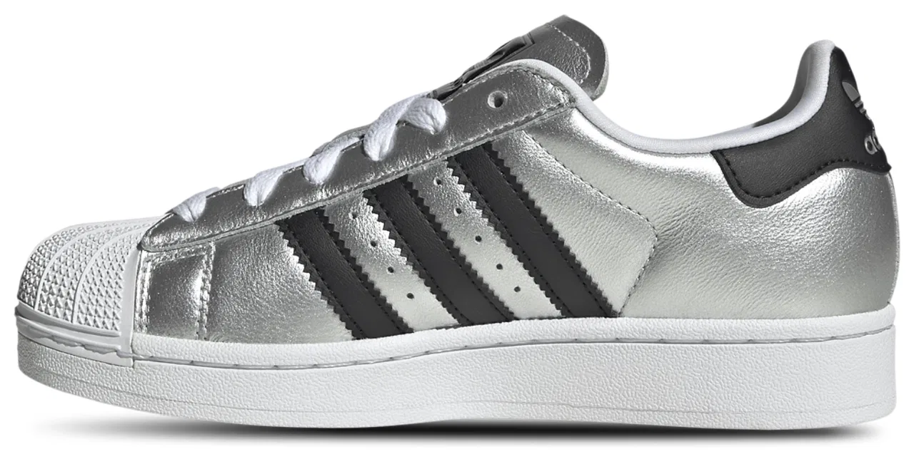 Детские кроссовки для мальчиков с кожаным верхом Superstar II adidas, Core Black Silver Metallic Silver Metallic — фото 2
