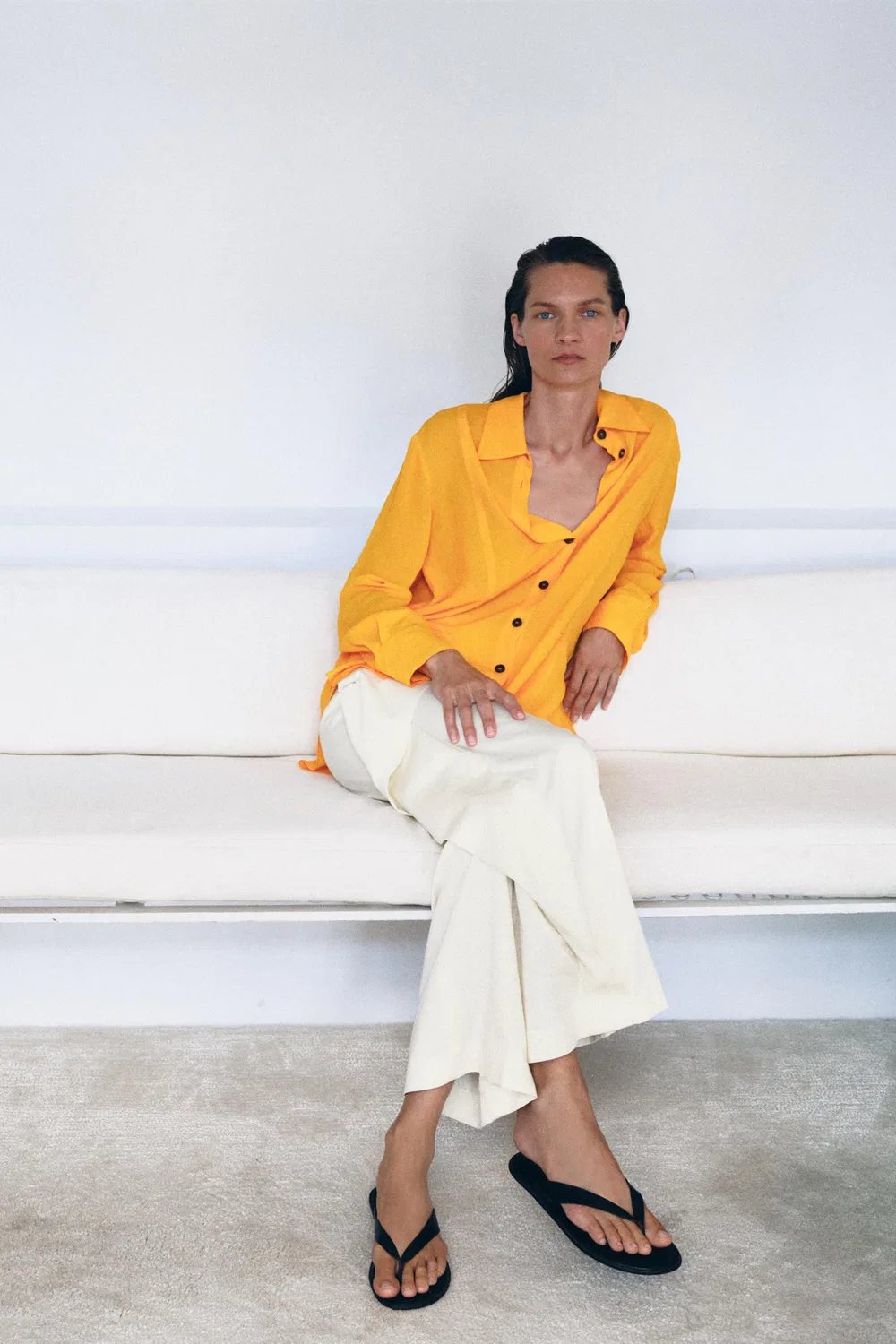 Свободная блузка из коллекции ZW ZARA, Tangerine — фото 3
