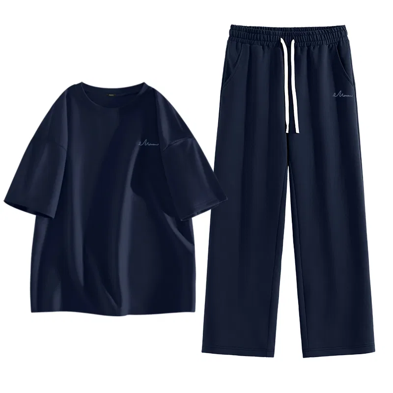 Детский спортивный костюм Mz Free Line Chest Logo Mz Free Line Pants Logo MINISO, Cerulean Navy Blue