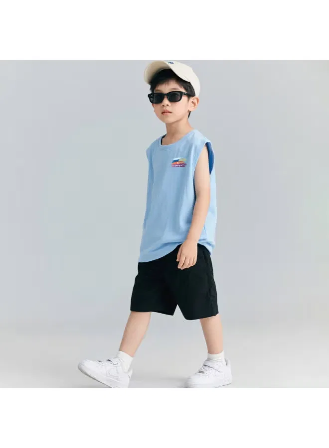 Jeanswest Комплект майка и шорты без рукавов хлопковый синий — фото 2