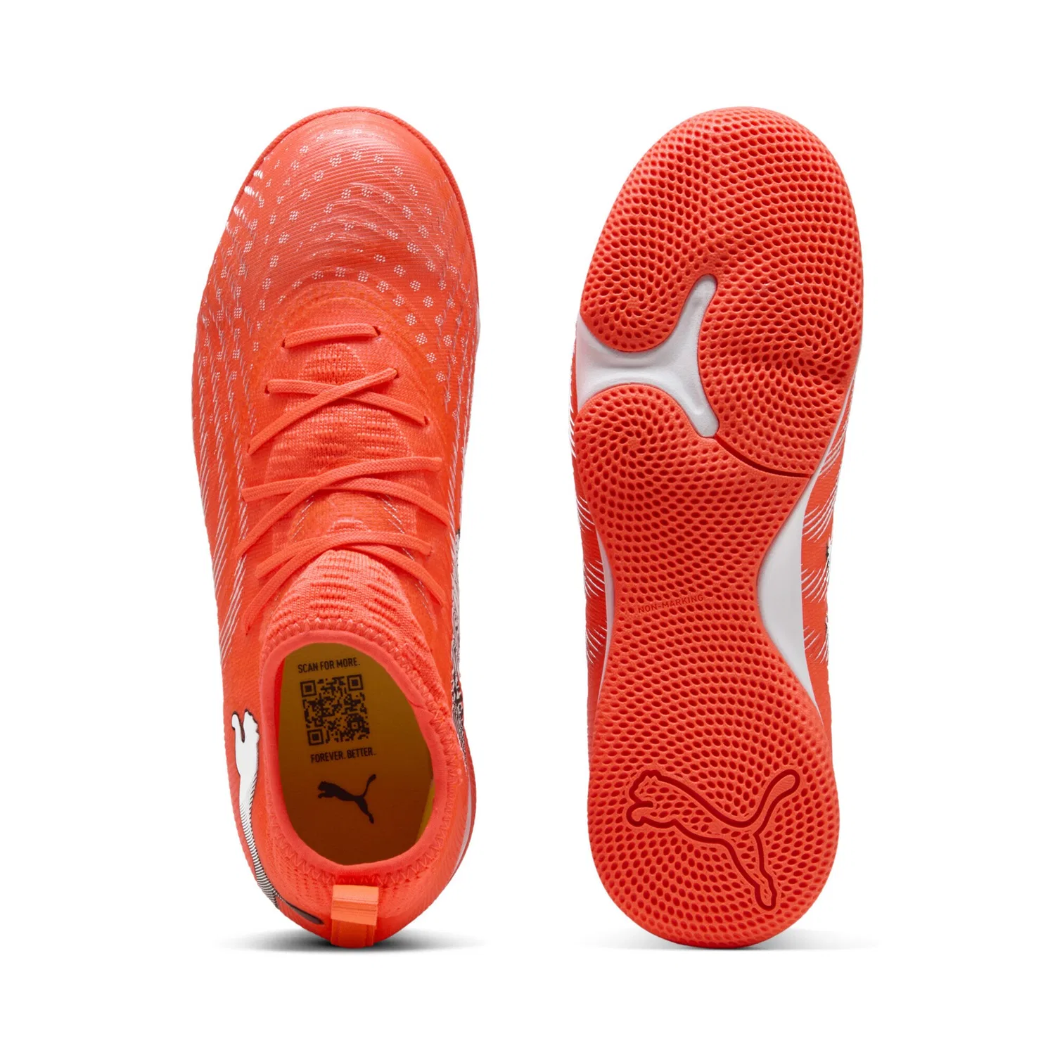 Детские футбольные кроссовки с технологией FUTURE 9 PUMA, Glowing Red/White/Black/Silver — фото 4