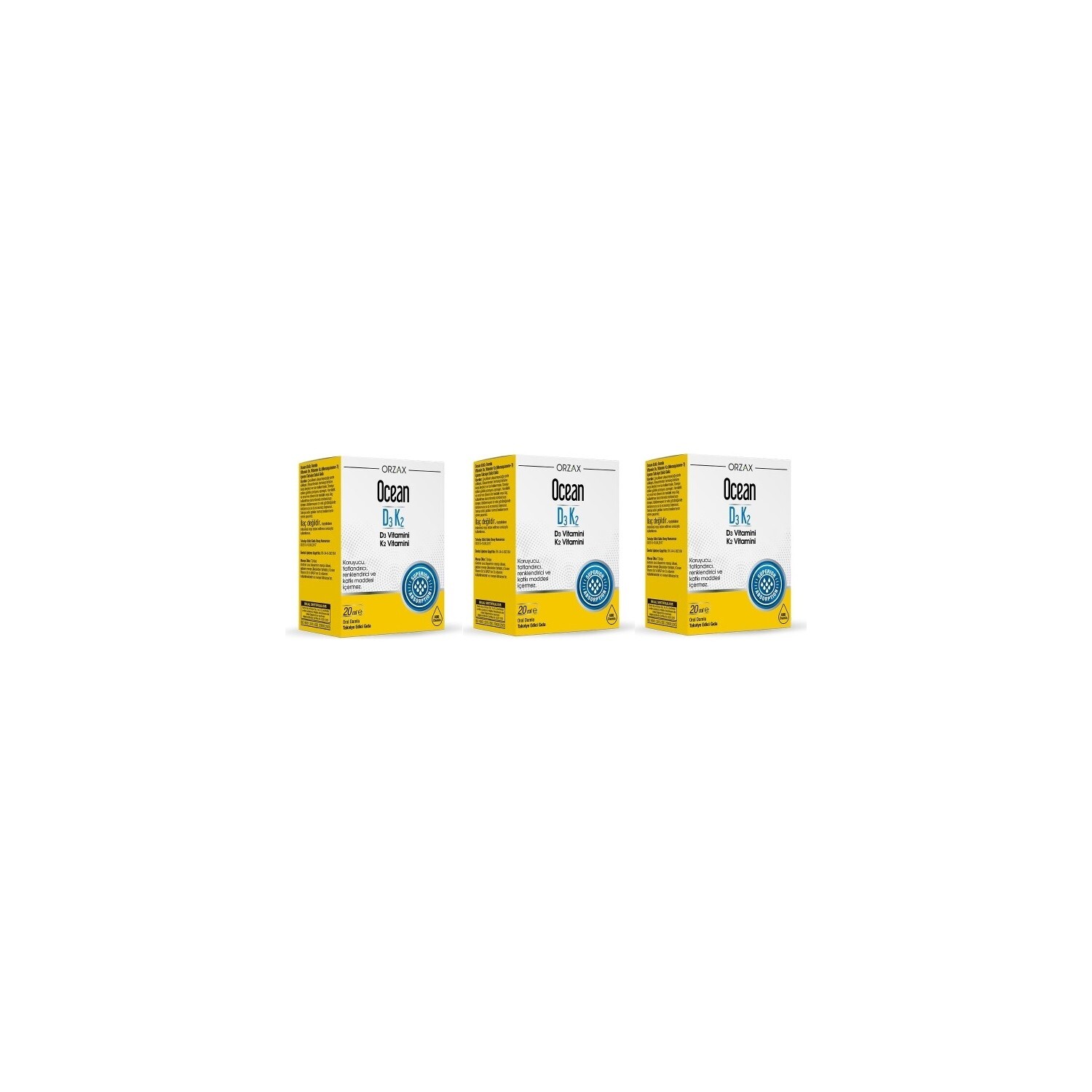 

Витаминные капли Ocean D3K2, 20 мл, 3 шт