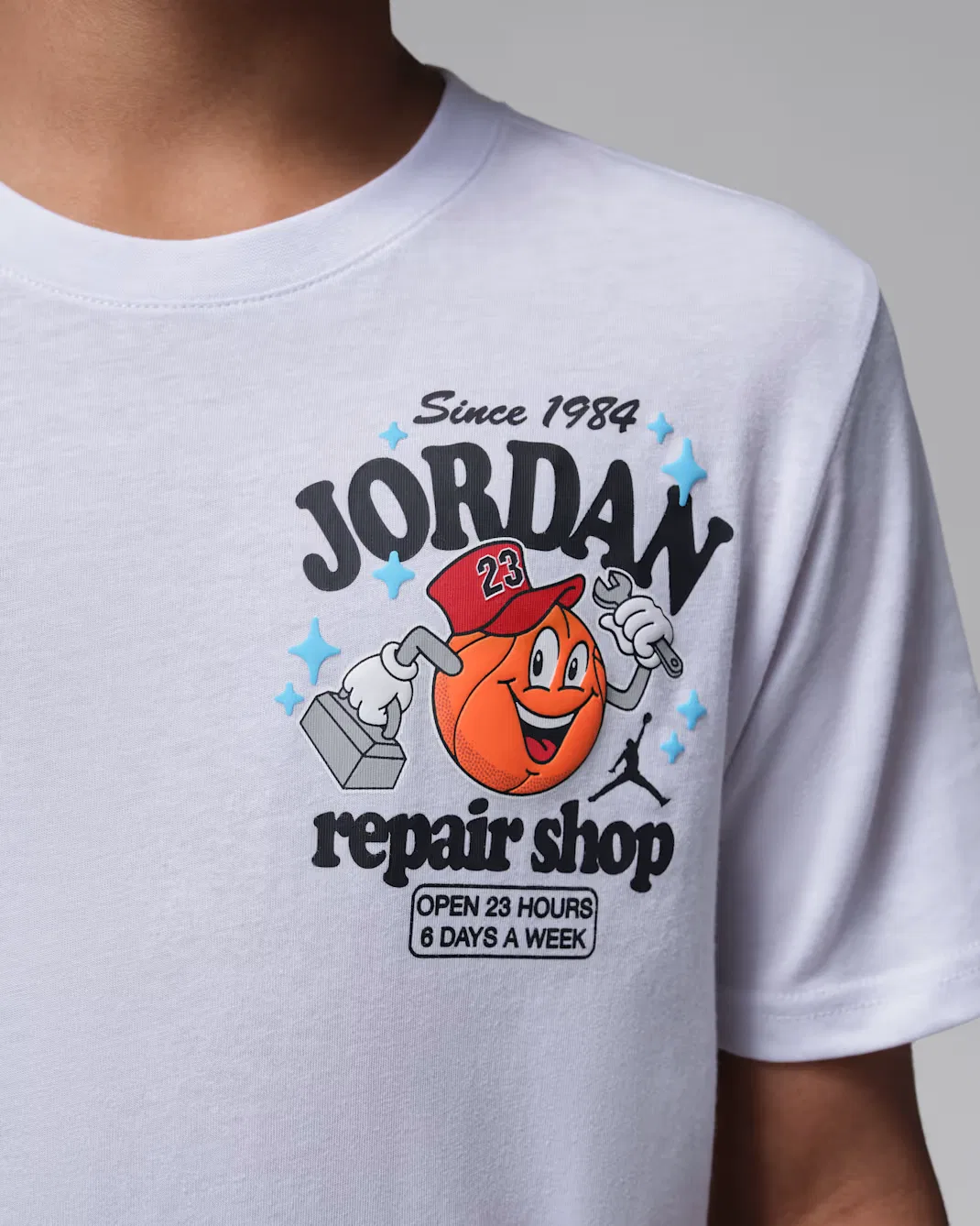 Детская футболка "Мастерская ремонта Майкла Джексона" Jordan, White — фото 4
