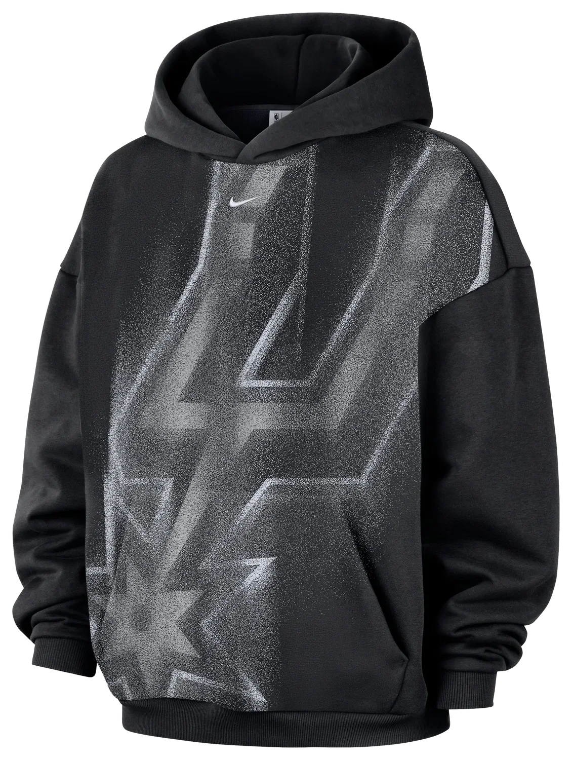 Мужское худи с технологией Therma-FIT Nike Spurs Basketball Icon, черно-белый — фото 4