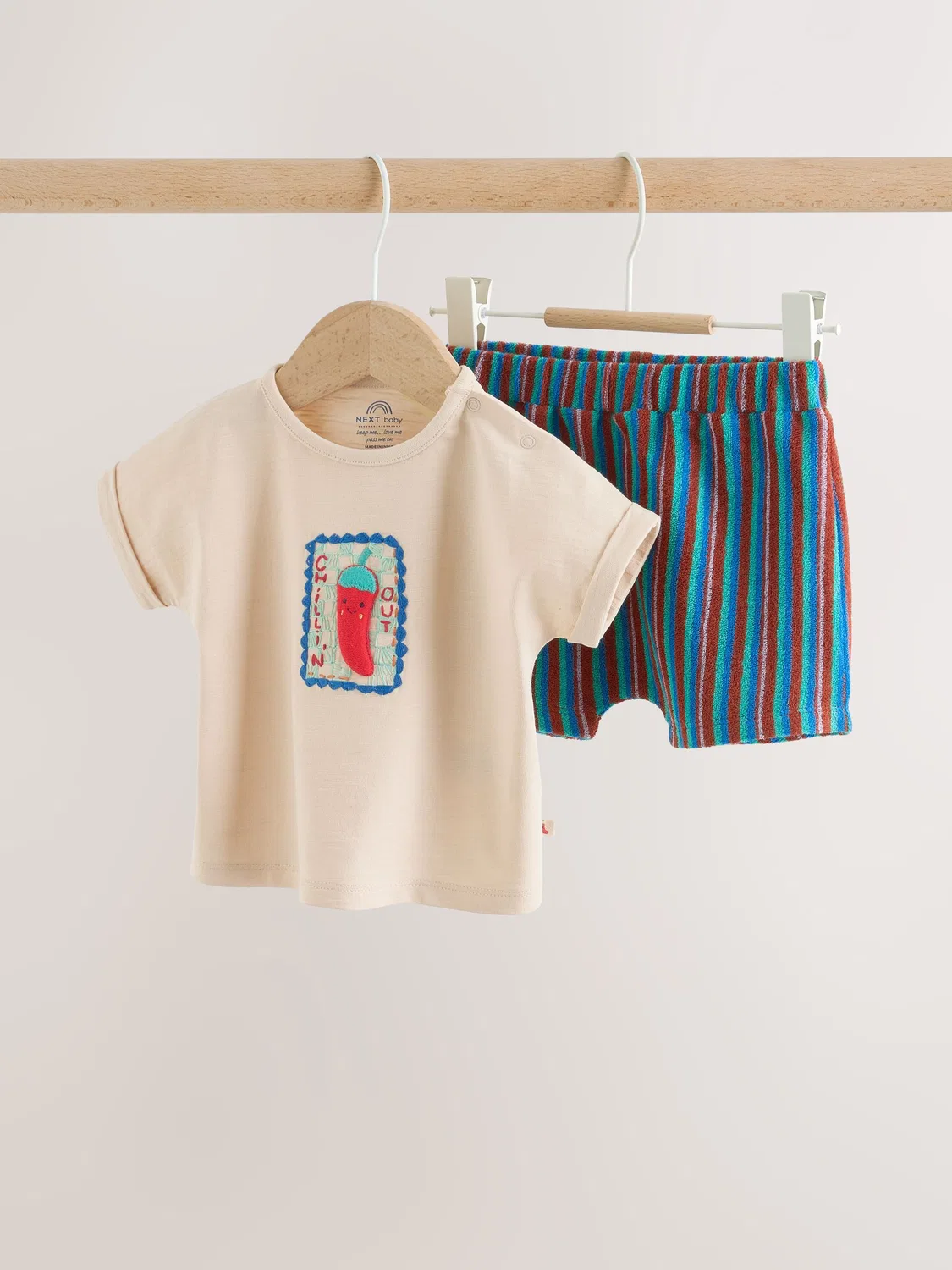 Комплект из топа и шорт с принтом, Neutral Chilli Print Next, Neutral Chilli Print