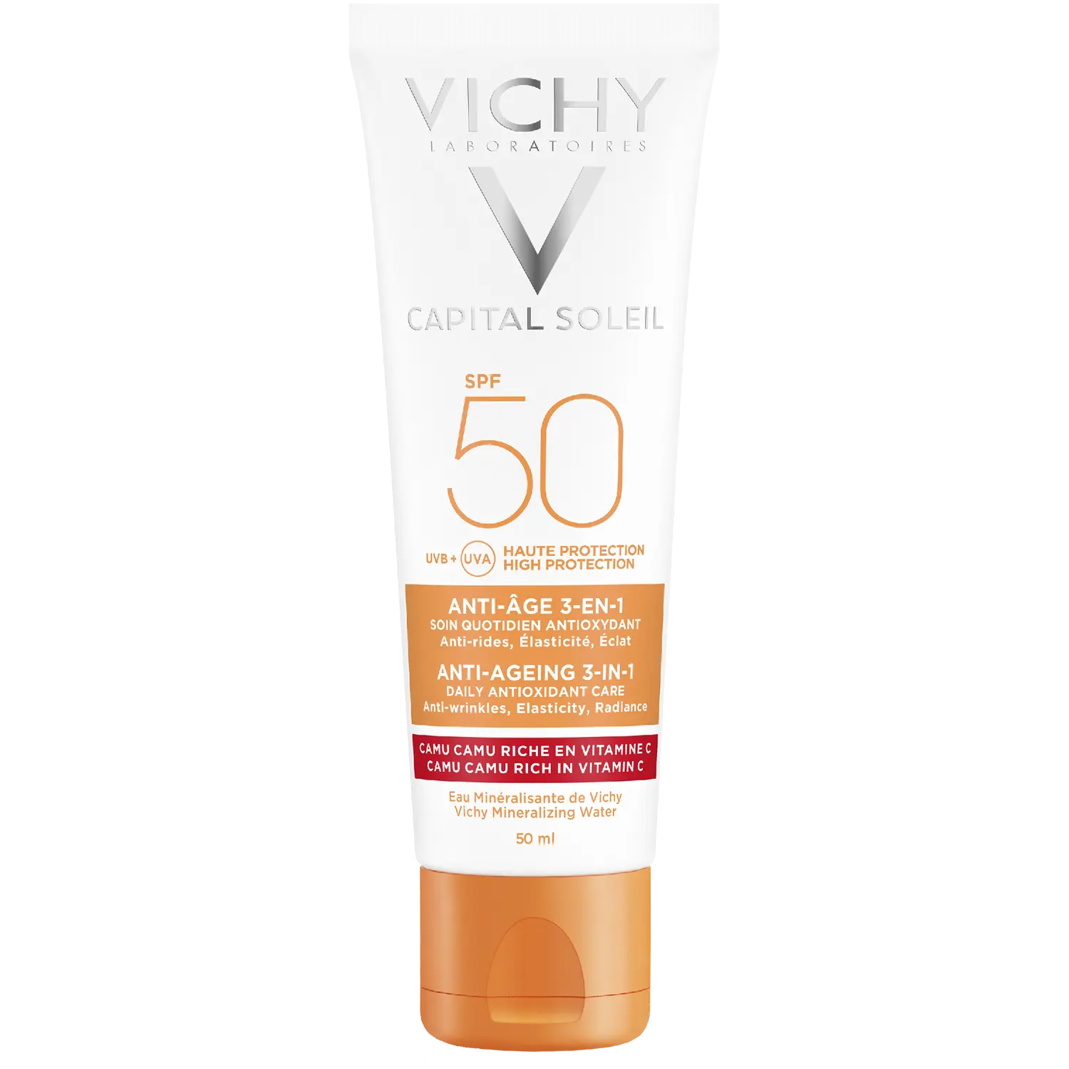 

Vichy Capital Soleil Антивозрастной крем для лица 3в1 SPF50+, 50 мл