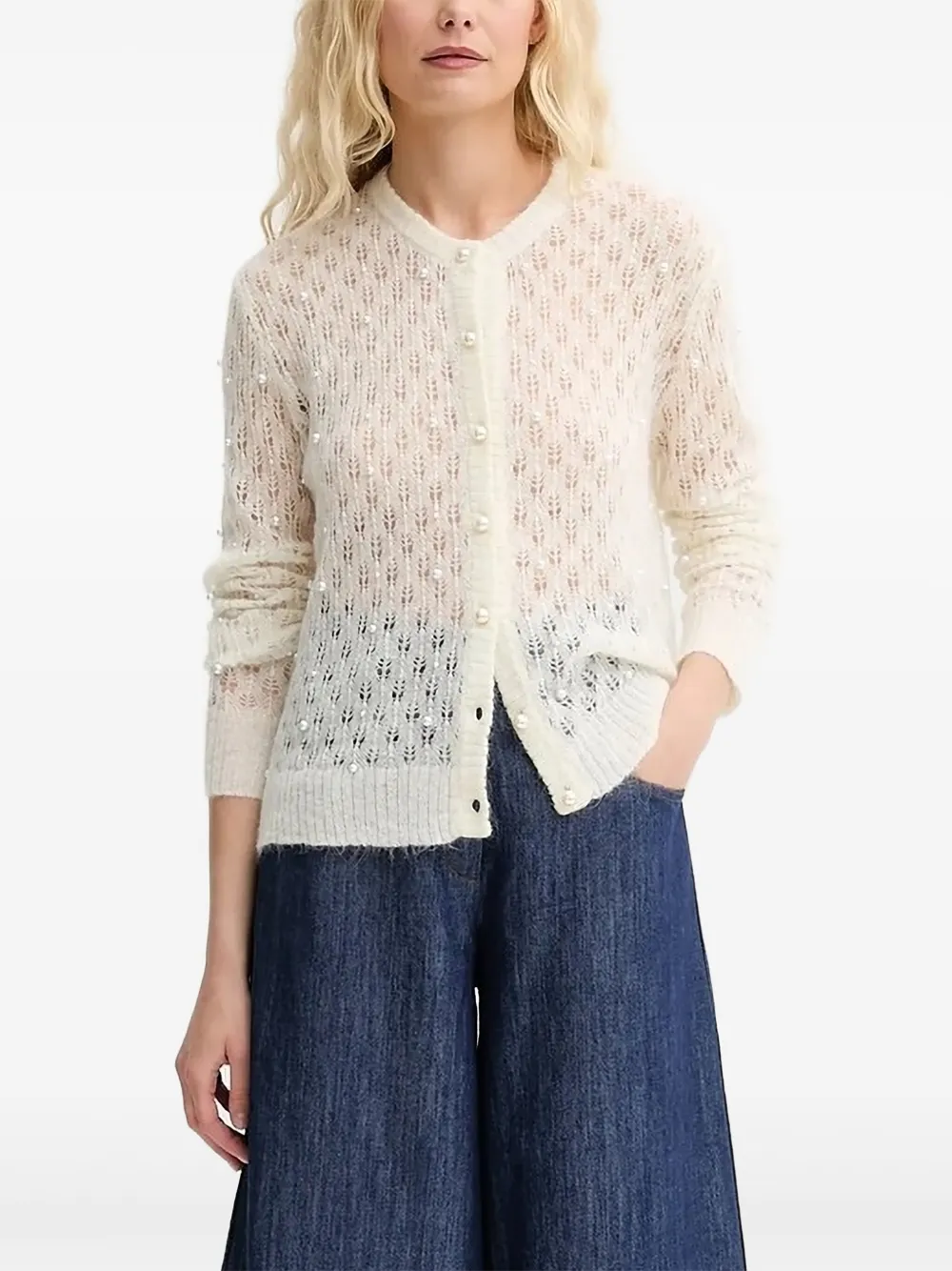 

Кардиган Perl с декоративным жемчугом Munthe, нейтральный