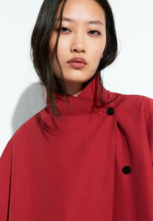 Куртка с высоким воротником Summer jacket Massimo Dutti, красный — фото 3