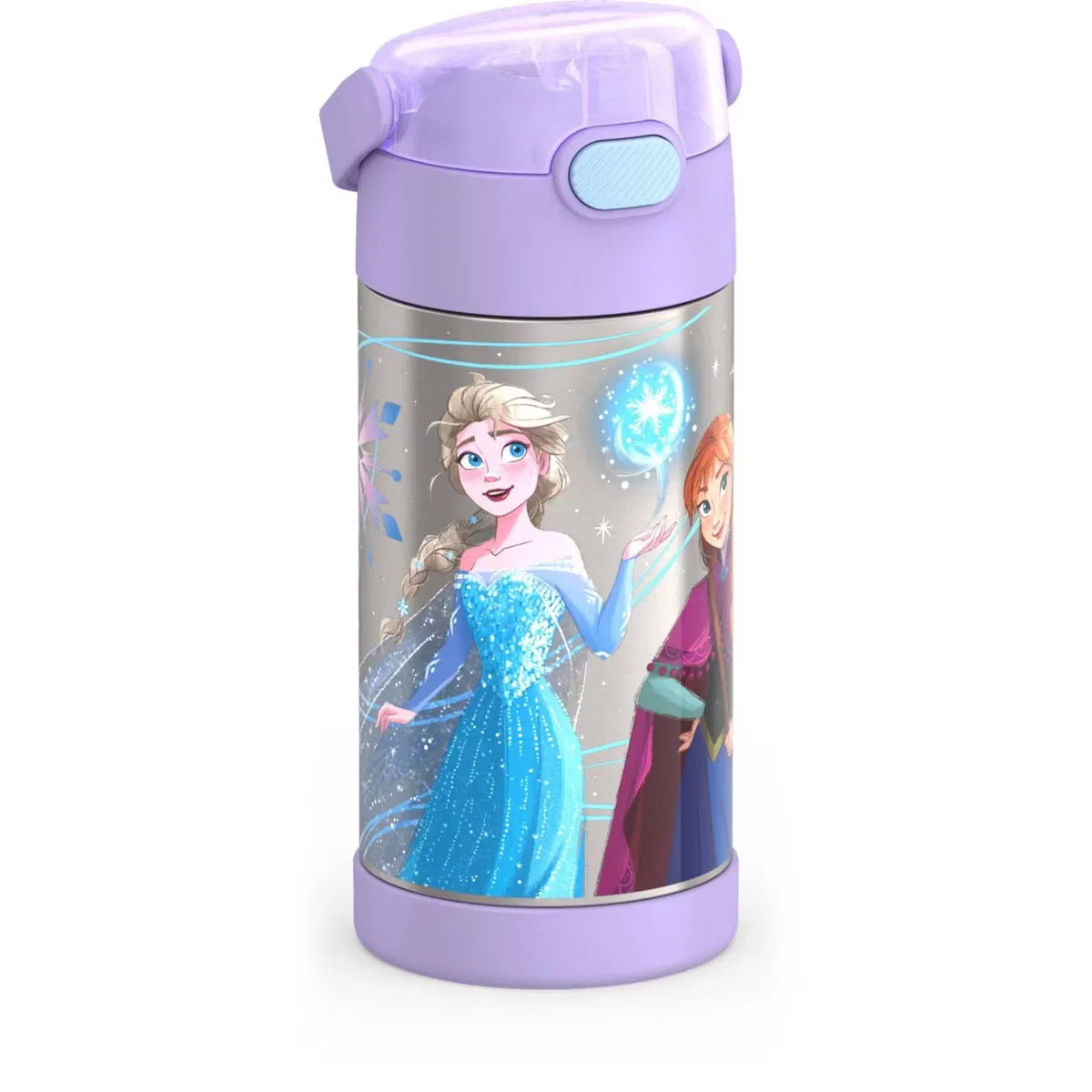 Детская бутылка для воды 350 мл из нержавеющей стали с трубочкой FUNtainer Thermos, Frozen Lavender — фото 3