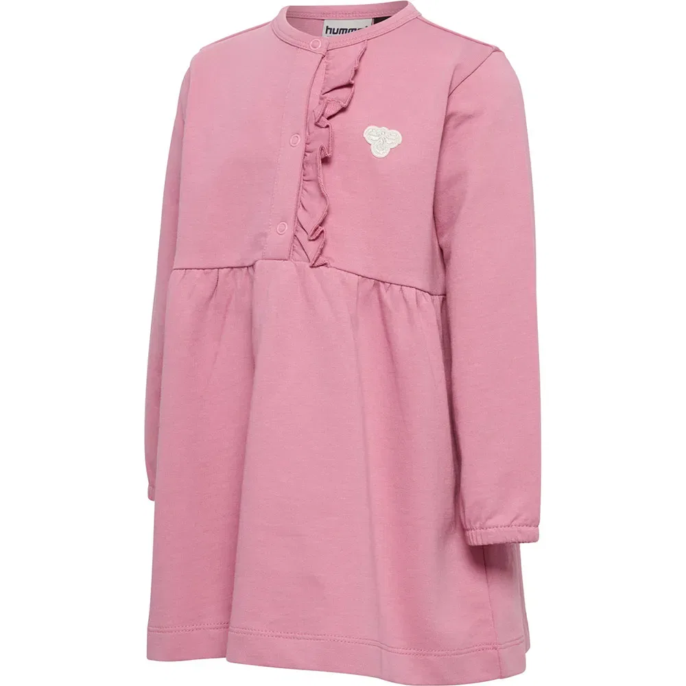 Платье с длинным рукавом Mini Reg Placket Hummel, розовый