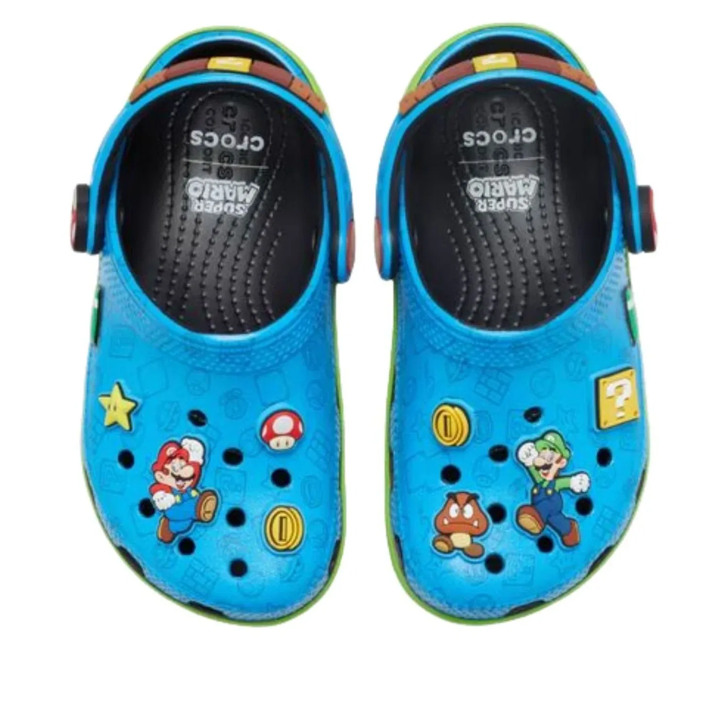 Детские сандалии с резиновым верхом Super Mario Classic Clog 'Blue Multi' Crocs, синий — фото 3