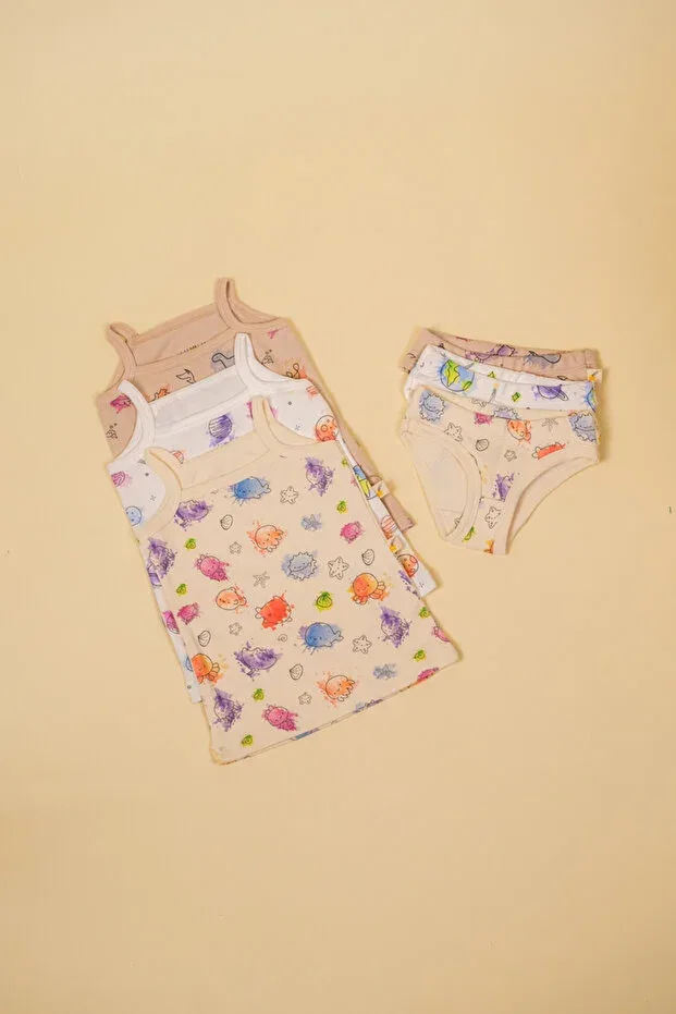 Детский комплект белья для девочек хлопковый Lumilu, Multicolor