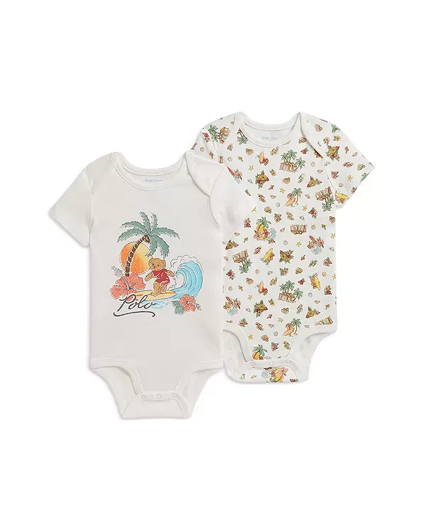 Детский комплект боди из хлопка Polo Bear Ralph Lauren, мультиколор