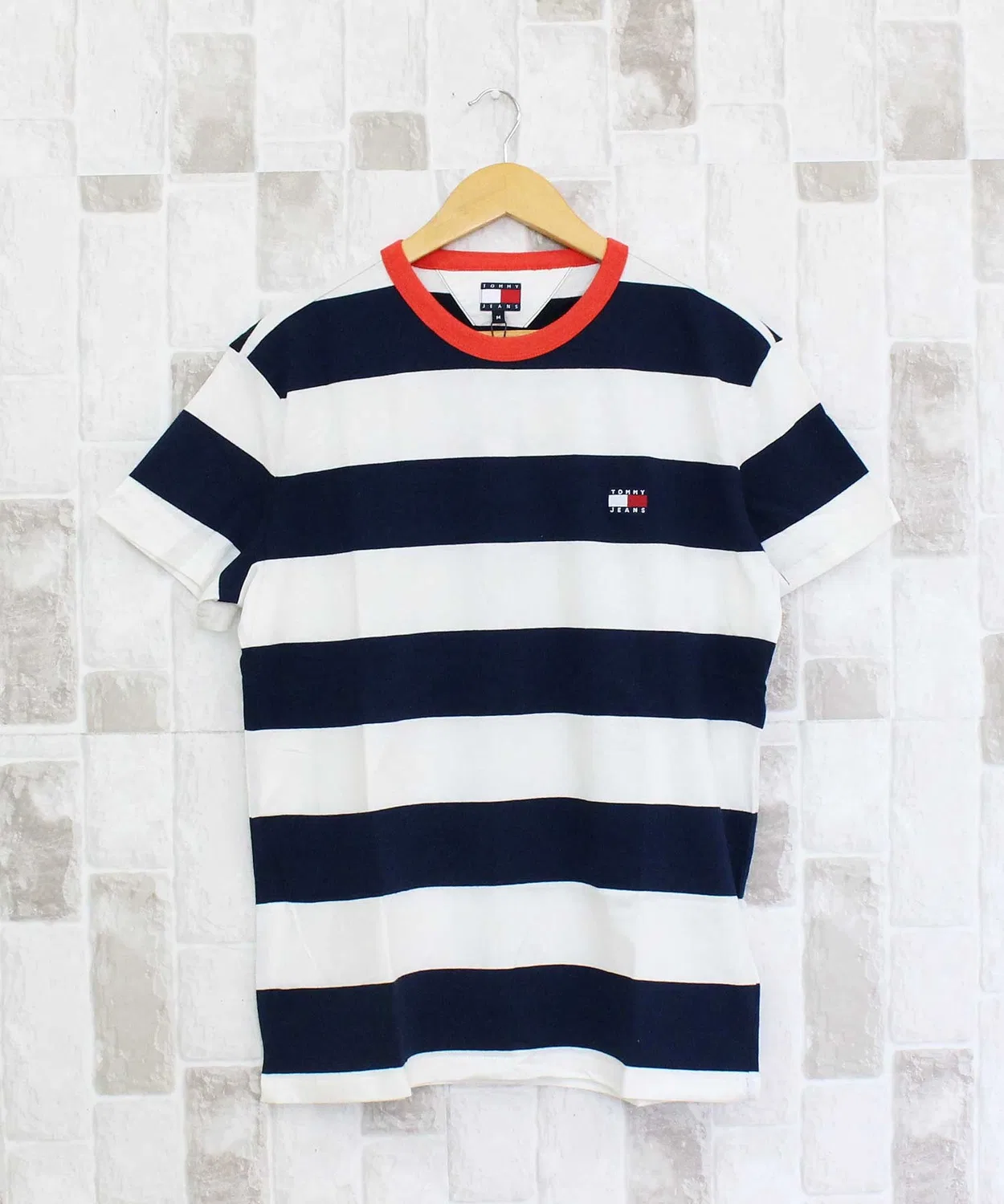 Мужская футболка с полосатым принтом TOMMY HILFIGER, Navy/White