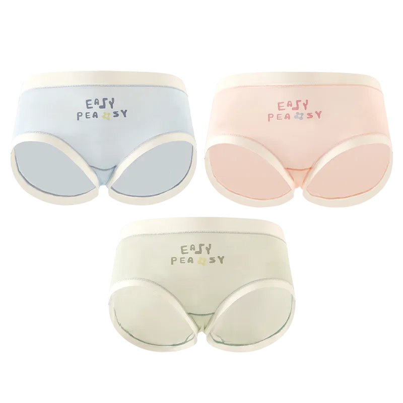Детское белье для девочек комплект из 3 трусов Red bean, Pink Green Blue