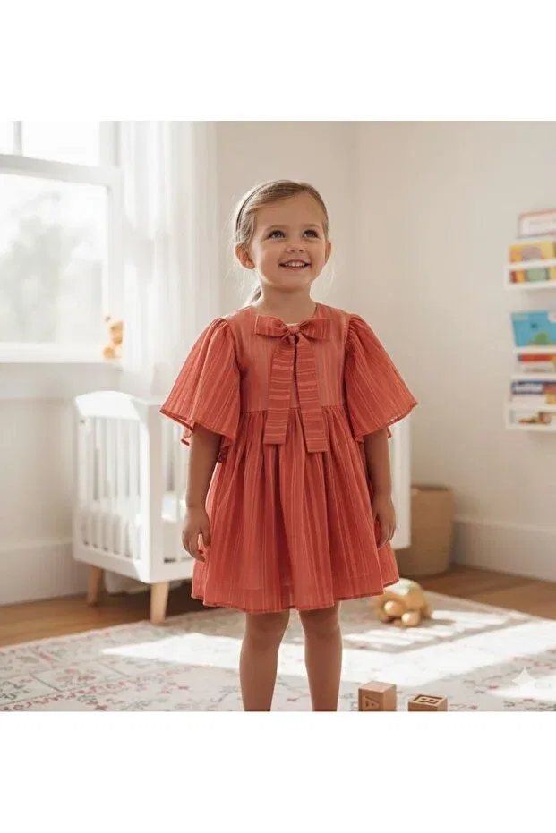 Детское платье для девочек с принтом A-Line Gül Baby, Red